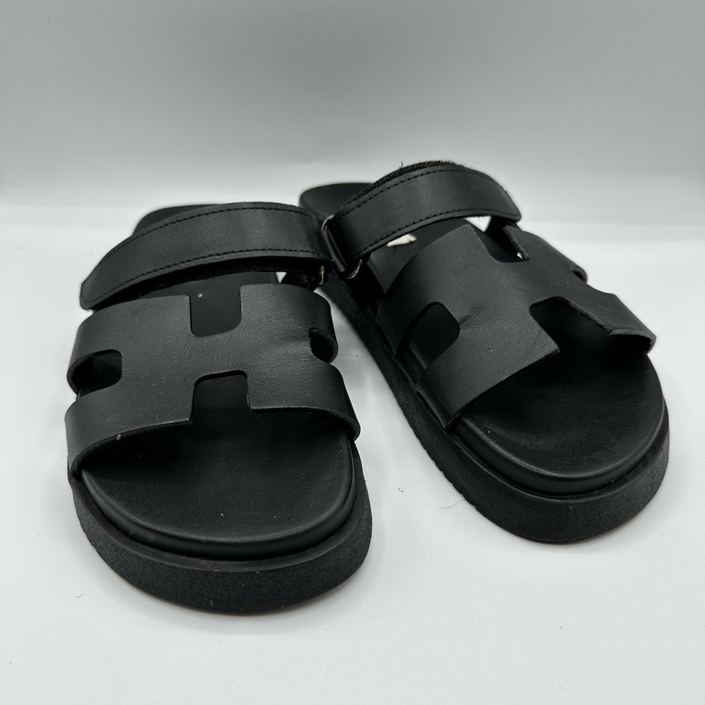 Steve Madden Mayven Black Leather Sandals 7.5 - Picture 5 of 7